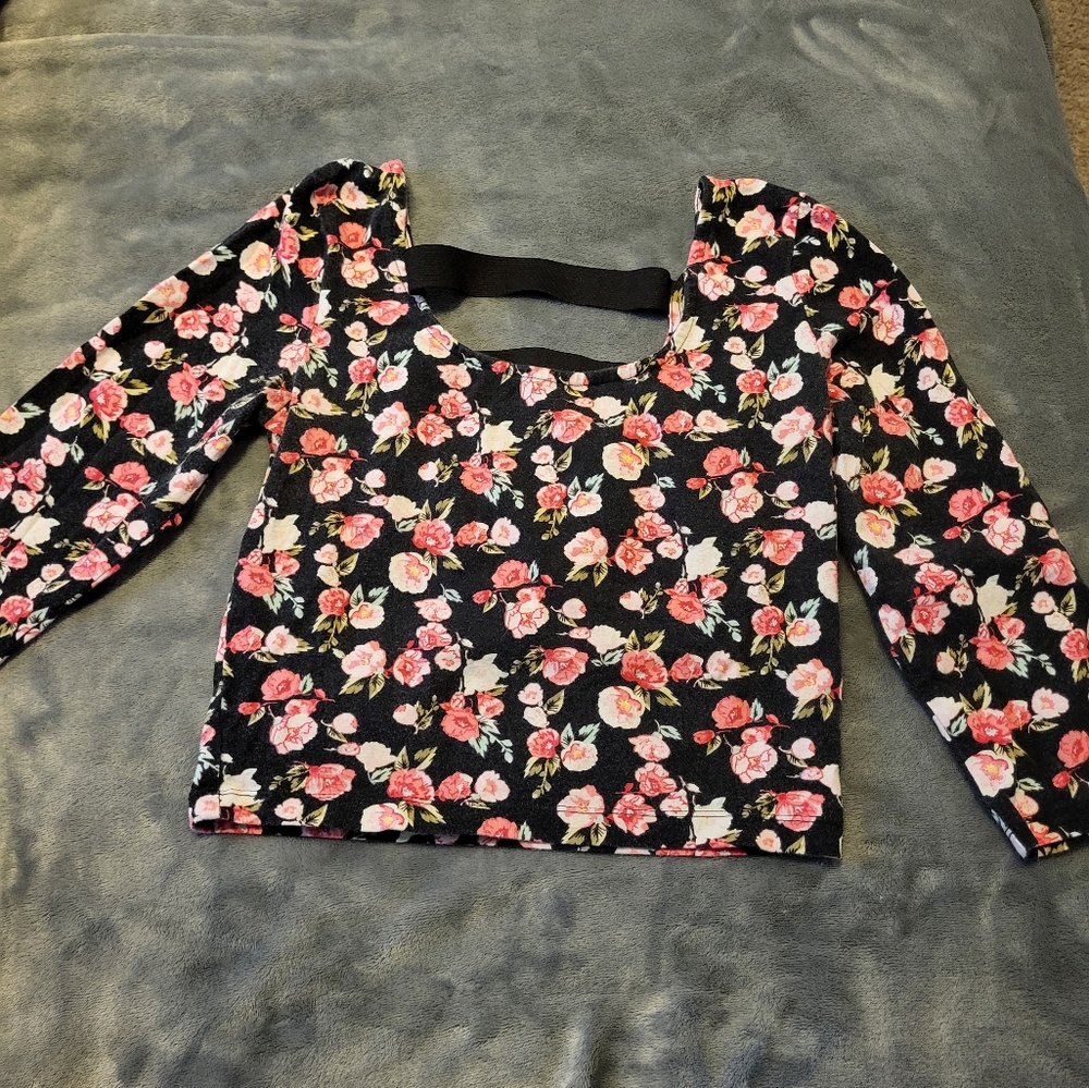 Charlotte Russe, Crop Top, Size Small, Blouse, Roses